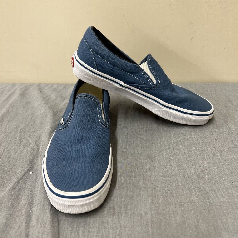 Vans Shoes Mens 8 Womens 9.5 Off The Wall Slip On Sneakers 721565 Blue Fabric FS